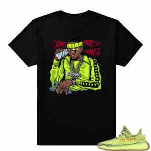 Soulja Boy Drake t shirt  Frozen Yellow Yeezy 350  Black Tee