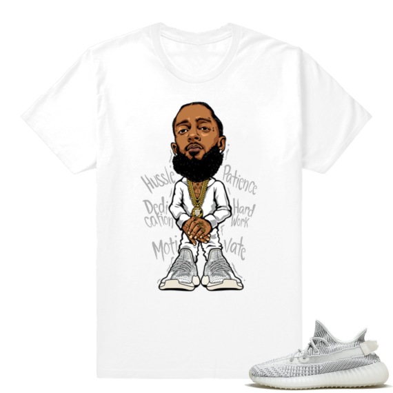 Static Yeezy 350 | Nipsey Hussle | White shirt