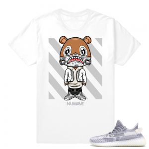 Static Yeezy 350 | Shark Mask Bear | White shirt