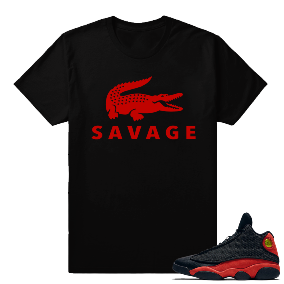 Streetwear Sneaker shirt matching Bred 13s 'Savage' - Black