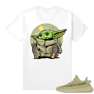 Yeezy Boost 350 V2 Sulfur shirt - White - Baby Yoda