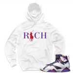 Jordan 7 Sweater Hoodie to match 'Country Club Rich' White Hoodie