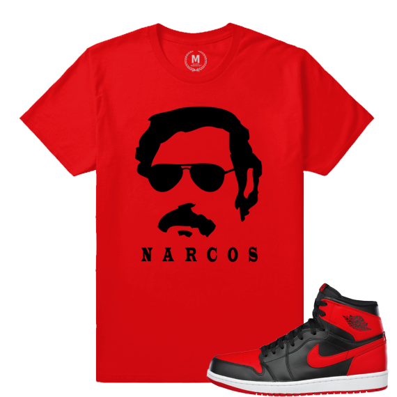 Match Banned 1s Jordan Retro | Narcos | Red T shirt