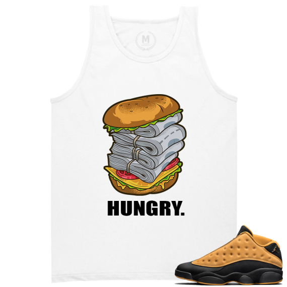 Match Air Jordan 13 Chutney | Hungry | White Tank Tee