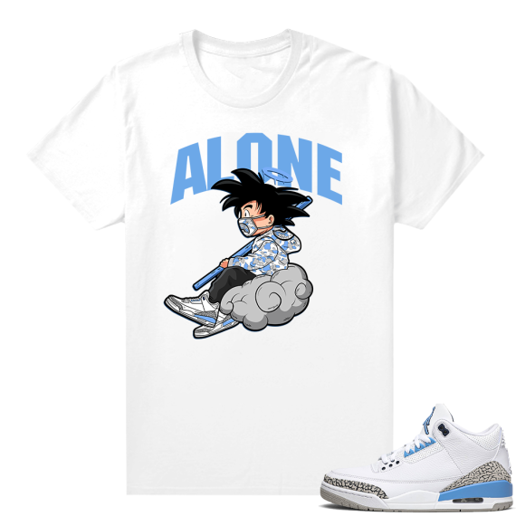 T-shirts to match Jordans UNC 3 - White Tee - Alone