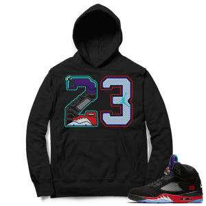 Top 3 5s Sneaker Hoodie - Black - 23