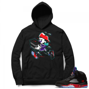 Top 3 5s Sneaker Hoodie - Black - Double Up