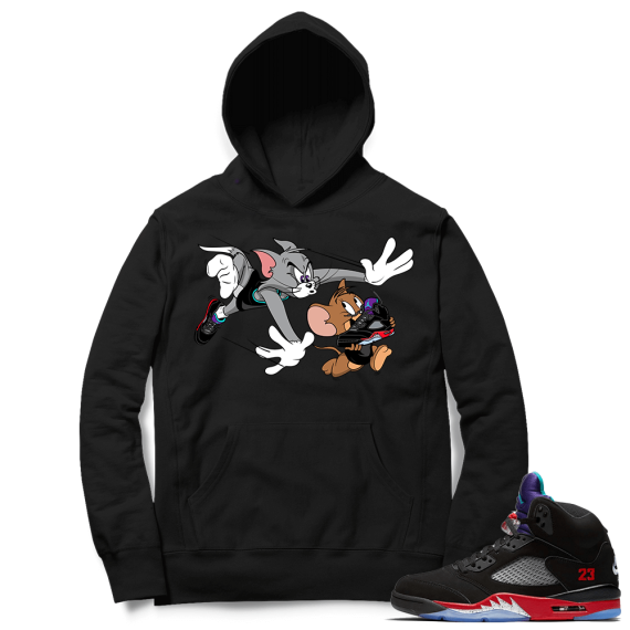 Top 3 5s Sneaker Hoodie - Black - Finesse