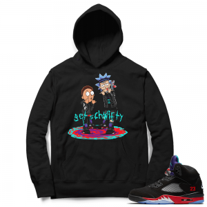 Top 3 5s Sneaker Hoodie - Black - Get Schwifty