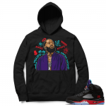 Top 3 5s Sneaker Hoodie - Black - Nipsey Tribute