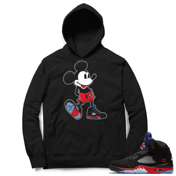 Top 3 5s Sneaker Hoodie - Black - Sneakerhead Mickey