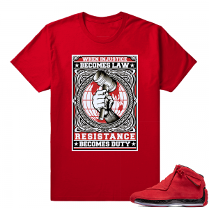 Toro 18 Jordan Retro Sneaker tees  Resist Injustice  Red T shirt