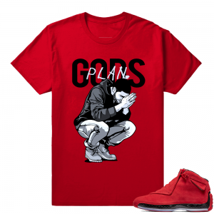 Toro 18 Jordan Retros Sneaker t shirts  Gods Plan  Red T shirt