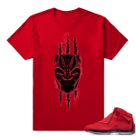 Toro 18 Sneaker Tees Match Jordan Retro 18  Black Panther Mask  Red T shirt