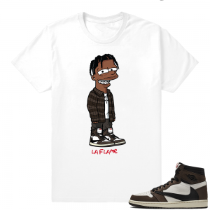 Travis Scott 1s | La Flame Simpson | White Shirt