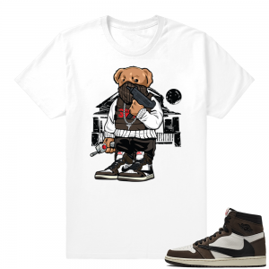 Travis Scott 1s | Trap Bear | White Shirt