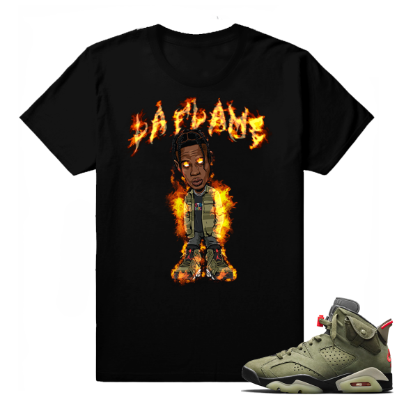 Travis Scott 6s | La Flame | Black shirt