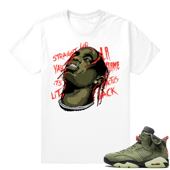 Travis Scott Jordan 6 | Travis Scott Trill | White shirt