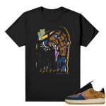 Travis Scott Nike Air Force 1 shirt black - Abstract Art Cactus Jack