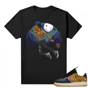 Travis Scott Nike Air Force 1 shirt black - Air Travis Zombie