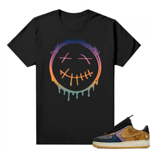 Travis Scott Nike Air Force 1 shirt black - Cactus Smiley Drip