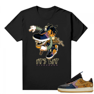 Travis Scott Nike Air Force 1 shirt black - Fly Kicks