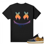 Travis Scott Nike Air Force 1 shirt black - Smiley Drip