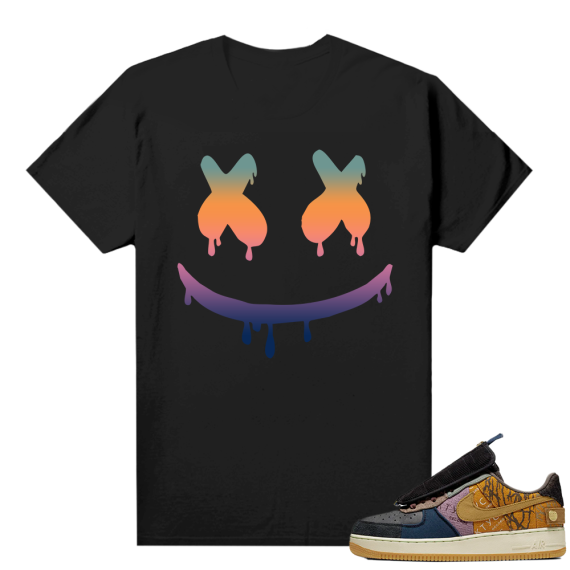 Travis Scott Nike Air Force 1 shirt black - Smiley Drip