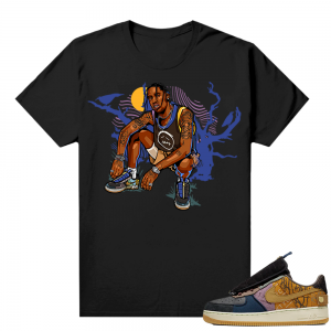 Travis Scott Nike Air Force 1 shirt black - Travis Scott