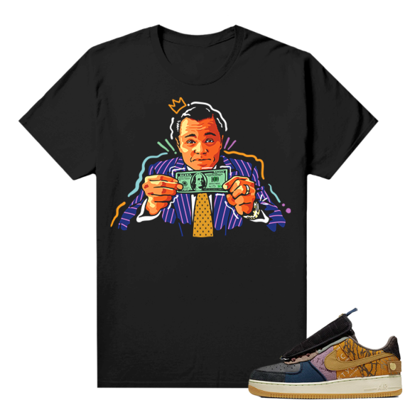 Travis Scott Nike Air Force 1 shirt black - Wolf Of Wallstreet