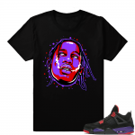 Travis Scott Raptor 4s t shirts  Black Tee