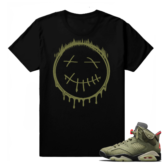 Travis Scott Jordan 6 Black Shirt - Cactus Smiley Drip