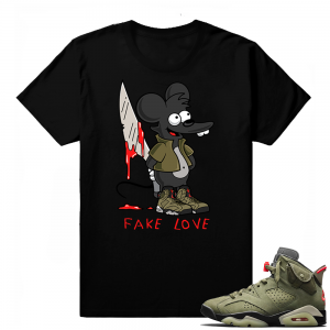 Travis Scott Jordan 6 Black Shirt - Fake Love