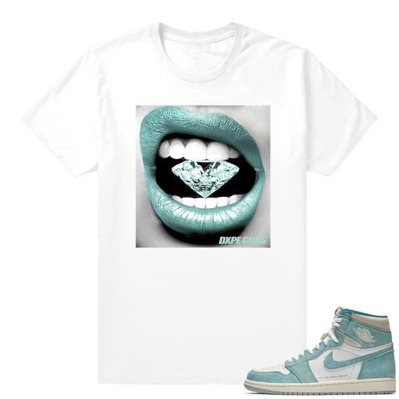 Turbo Green 1s | Diamond lips | White Shirt