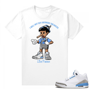 UNC 3 Jordan shirt Sneaker - White - Sneakerhead Pinocchio