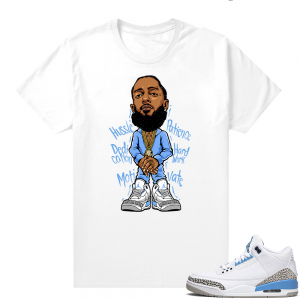 UNC 3s Jordan shirts - White - Nipsey Hussle