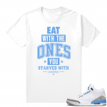 UNC Air Jordan 3 shirts - White Tee - Eat