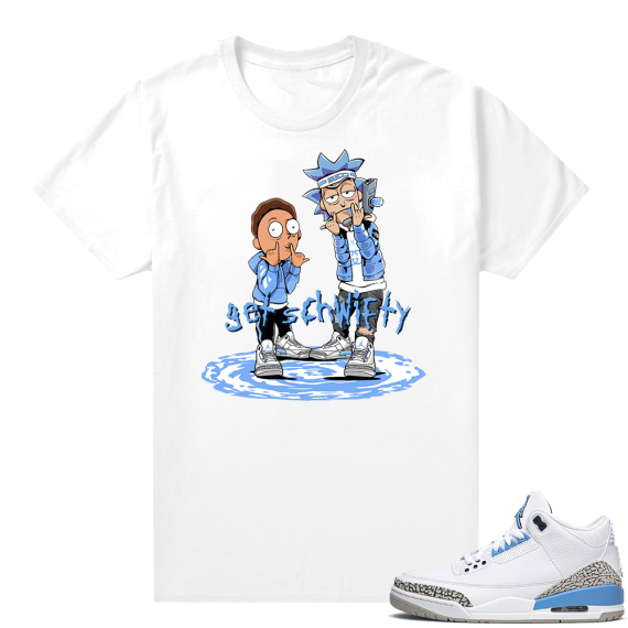 UNC Jordan 3s shirt - White - Get Schwifty