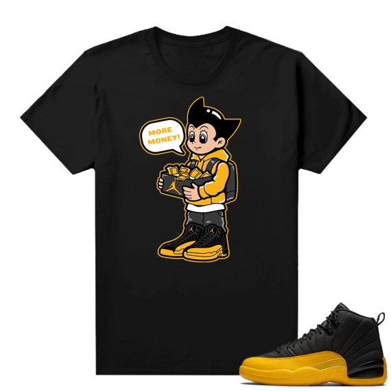 University Gold 12s sneaker shirts - Black - More Shoe Money