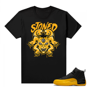 University Gold 12s sneaker shirts - Black - Medusa