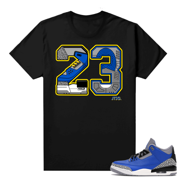 Varsity Royal Cement 3s shirt - Black - 23 Swapped Edition