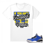 Varsity Royal Cement 3s shirt - White - Aint Poppin