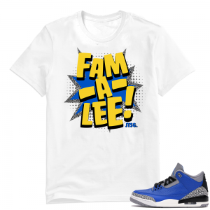 Varsity Royal Cement 3s shirt - White - FAM A LEE V2