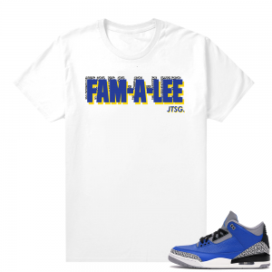 Varsity Royal Cement 3s shirt - White - Fam-a-lee