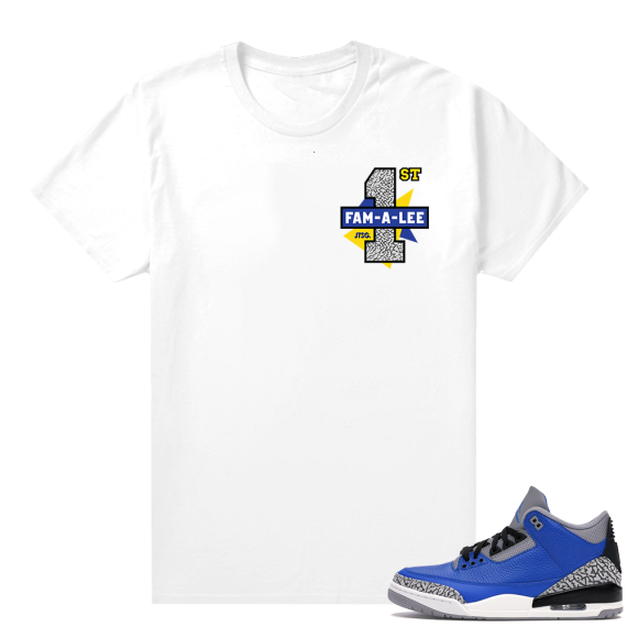 Varsity Royal Cement 3s shirt - White - Family First