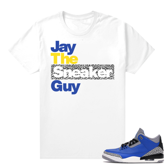 Varsity Royal Cement 3s shirt - White - Jay The Sneaker Guy