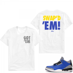 Varsity Royal Cement 3s shirt - White - Swapped EM