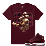 Match Jordan 11 Velvet GS | Victory | Maroon T shirt