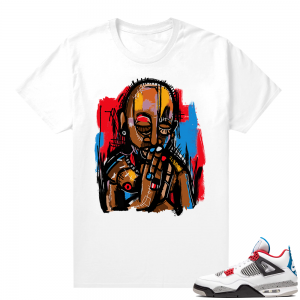 WHAT THE 4s shirt White - Abstract Art 2Pac