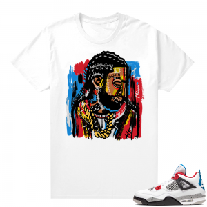 WHAT THE 4s shirt White - Abstract Art Nipsey